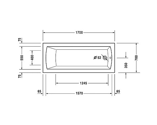 Заказать Акриловая ванна 170х70 см Duravit Daro 700141000000000 в магазине сантехники Santeh-Crystal.ru