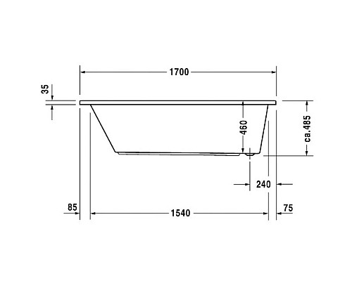 Приобрести Акриловая ванна 170х75 см Duravit Daro 700027000000000 в магазине сантехники Santeh-Crystal.ru