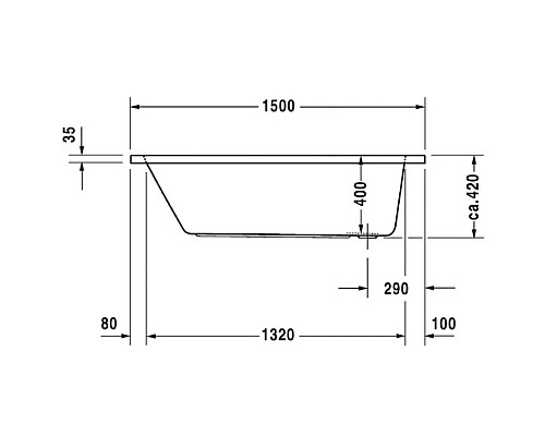 Купить Акриловая ванна 150х75 см Duravit D-Code 700095000000000 в магазине сантехники Santeh-Crystal.ru