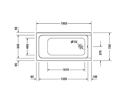 Купить Акриловая ванна 150х75 см Duravit D-Code 700095000000000 в магазине сантехники Santeh-Crystal.ru