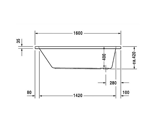 Приобрести Акриловая ванна 160х70 см Duravit D-Code 700096000000000 в магазине сантехники Santeh-Crystal.ru