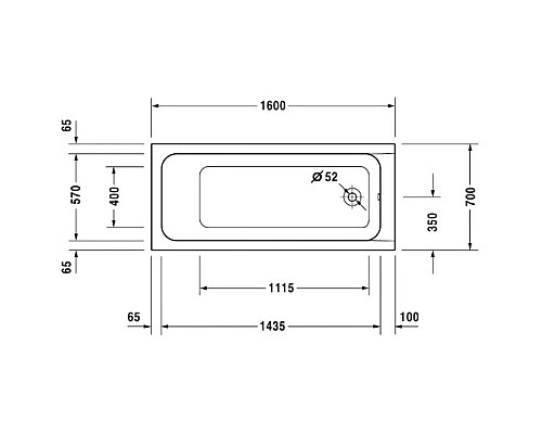 Приобрести Акриловая ванна 160х70 см Duravit D-Code 700096000000000 в магазине сантехники Santeh-Crystal.ru