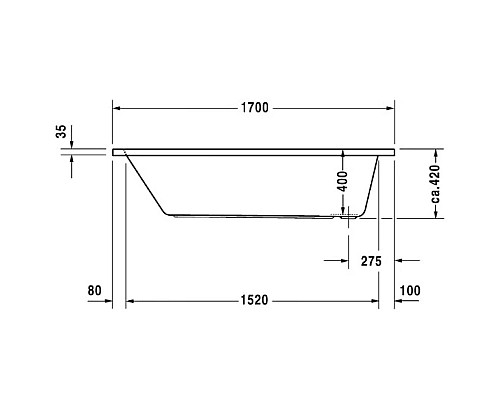 Заказать Акриловая ванна 170х70 см Duravit D-Code 700098000000000 в магазине сантехники Santeh-Crystal.ru