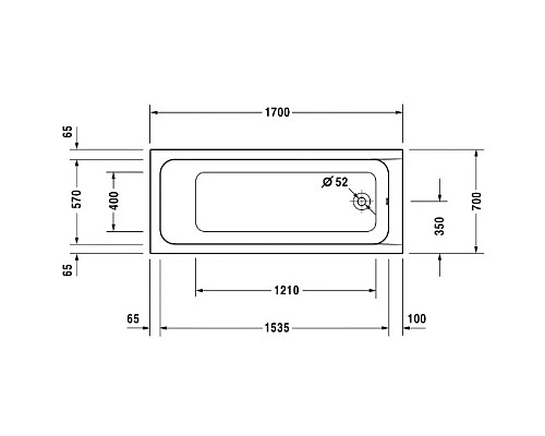 Заказать Акриловая ванна 170х70 см Duravit D-Code 700098000000000 в магазине сантехники Santeh-Crystal.ru