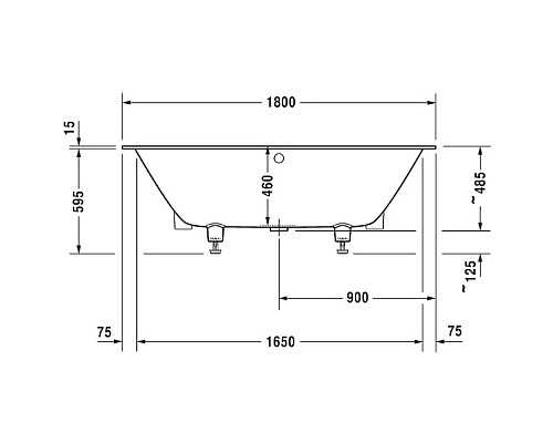 Заказать Акриловая ванна 180х80 см Duravit DuraSquare 700426000000000 в магазине сантехники Santeh-Crystal.ru