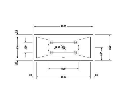 Заказать Акриловая ванна 180х80 см Duravit DuraSquare 700426000000000 в магазине сантехники Santeh-Crystal.ru