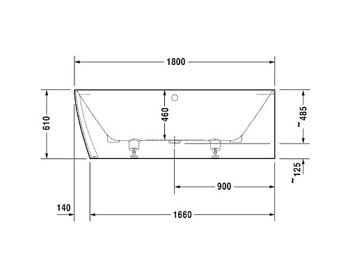 Заказать Акриловая ванна 180х80 см R Duravit DuraSquare 700428000000000 в магазине сантехники Santeh-Crystal.ru