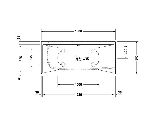 Заказать Акриловая ванна 180х80 см R Duravit DuraSquare 700428000000000 в магазине сантехники Santeh-Crystal.ru