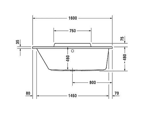 Приобрести Акриловая ванна 160х70 см L Duravit DuraStyle 700292000000000 в магазине сантехники Santeh-Crystal.ru