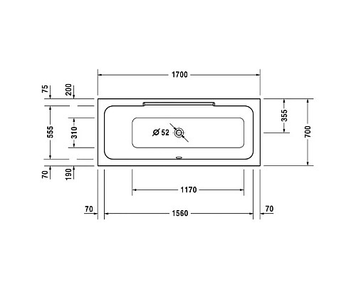 Купить Акриловая ванна 170х70 см L Duravit DuraStyle 700294000000000 в магазине сантехники Santeh-Crystal.ru