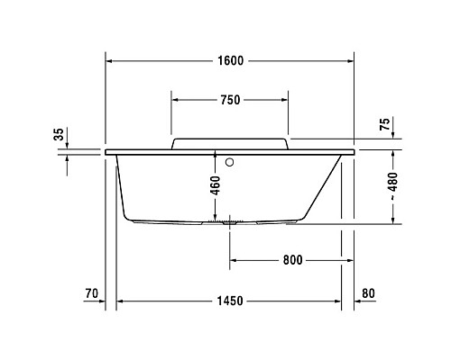 Купить Акриловая ванна 160х70 см R Duravit DuraStyle 700293000000000 в магазине сантехники Santeh-Crystal.ru