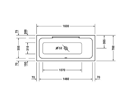 Купить Акриловая ванна 160х70 см R Duravit DuraStyle 700293000000000 в магазине сантехники Santeh-Crystal.ru