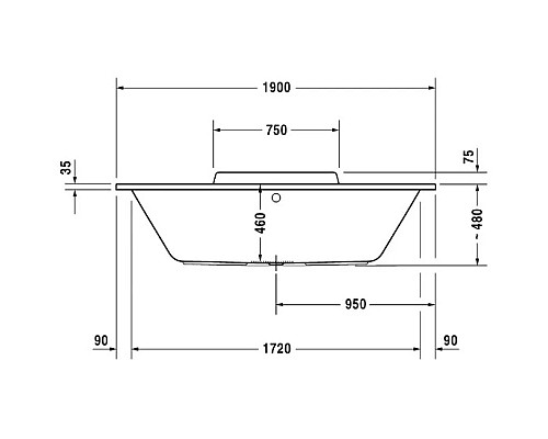 Приобрести Акриловая ванна 190х90 см Duravit DuraStyle 700299000000000 в магазине сантехники Santeh-Crystal.ru