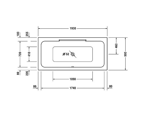 Приобрести Акриловая ванна 190х90 см Duravit DuraStyle 700299000000000 в магазине сантехники Santeh-Crystal.ru