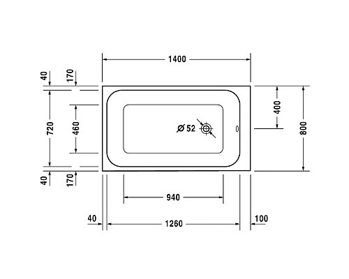 Заказать Акриловая ванна 140х80 см Duravit DuraStyle 700233000000000 в магазине сантехники Santeh-Crystal.ru