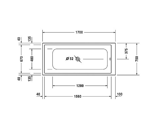 Заказать Акриловая ванна 170х75 см Duravit DuraStyle 700231000000000 в магазине сантехники Santeh-Crystal.ru