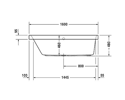 Приобрести Акриловая ванна 160х70 см L Duravit Happy D.2 700308000000000 в магазине сантехники Santeh-Crystal.ru