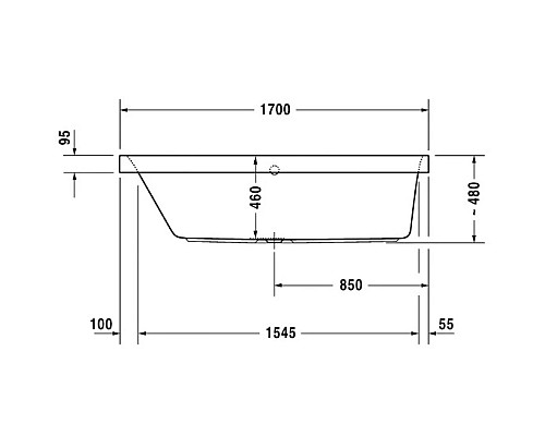 Купить Акриловая ванна 170х75 см L Duravit Happy D.2 700312000000000 в магазине сантехники Santeh-Crystal.ru