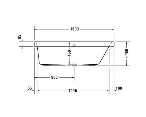 Купить Акриловая ванна 160х70 см R Duravit Happy D.2 700309000000000 в магазине сантехники Santeh-Crystal.ru