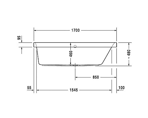 Приобрести Акриловая ванна 170х75 см R Duravit Happy D.2 700313000000000 в магазине сантехники Santeh-Crystal.ru