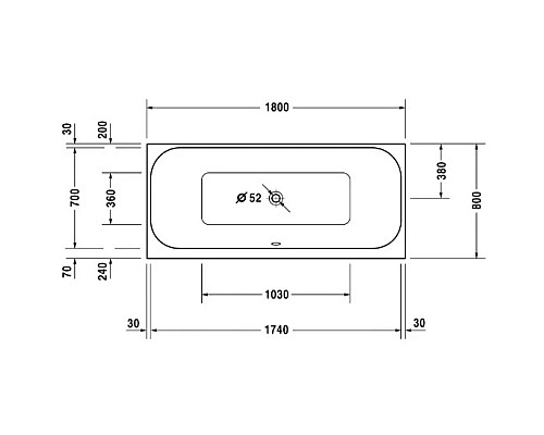 Заказать Акриловая ванна 180х80 см Duravit Happy D.2 700314000000000 в магазине сантехники Santeh-Crystal.ru