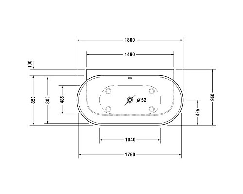 Заказать Акриловая ванна 185х95 см Duravit Luv 700433000000000 в магазине сантехники Santeh-Crystal.ru