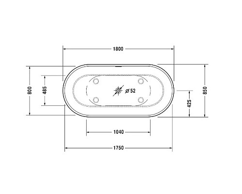 Приобрести Акриловая ванна 180х85 см Duravit Luv 700434000000000 в магазине сантехники Santeh-Crystal.ru