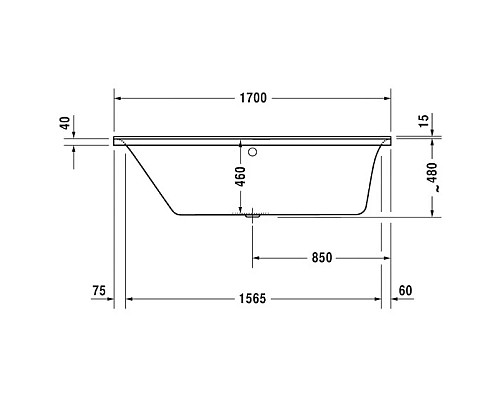 Приобрести Акриловая ванна 170х70 см L Duravit P3 Comforts 700373000000000 в магазине сантехники Santeh-Crystal.ru