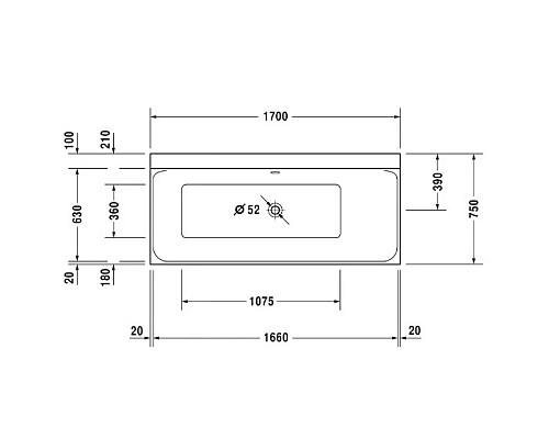 Приобрести Акриловая ванна 170х75 см R Duravit P3 Comforts 700376000000000 в магазине сантехники Santeh-Crystal.ru