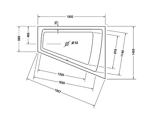 Приобрести Акриловая ванна 180х140 см R Duravit Paiova 700217000000000 в магазине сантехники Santeh-Crystal.ru