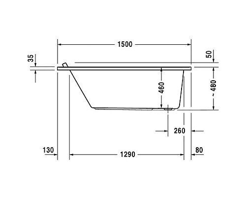 Купить Акриловая ванна 150х70 см Duravit Starck 700331000000000 в магазине сантехники Santeh-Crystal.ru