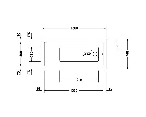 Купить Акриловая ванна 150х70 см Duravit Starck 700331000000000 в магазине сантехники Santeh-Crystal.ru