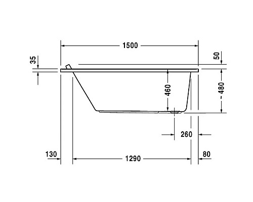 Приобрести Акриловая ванна 150х75 см Duravit Starck 700332000000000 в магазине сантехники Santeh-Crystal.ru