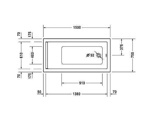 Приобрести Акриловая ванна 150х75 см Duravit Starck 700332000000000 в магазине сантехники Santeh-Crystal.ru