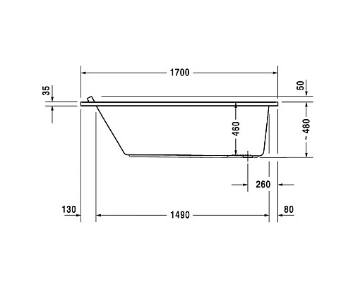 Купить Акриловая ванна 170х70 см Duravit Starck 700334000000000 в магазине сантехники Santeh-Crystal.ru