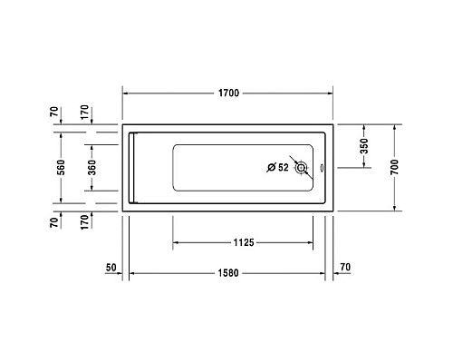 Купить Акриловая ванна 170х70 см Duravit Starck 700334000000000 в магазине сантехники Santeh-Crystal.ru