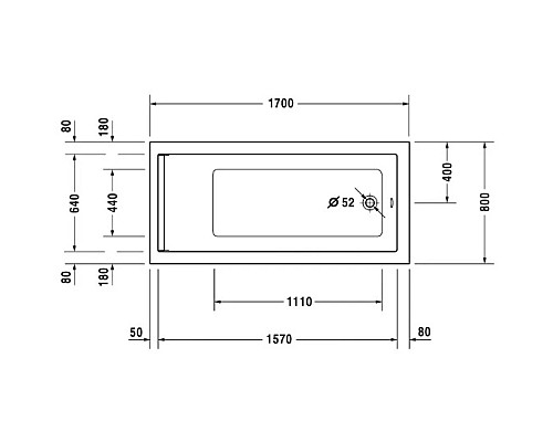 Купить Акриловая ванна 170х80 см Duravit Starck 700336000000000 в магазине сантехники Santeh-Crystal.ru