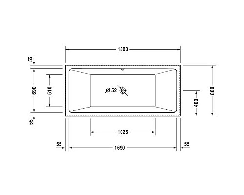 Купить Акриловая ванна 180х80 см Duravit Vero Air 700418000000000 в магазине сантехники Santeh-Crystal.ru