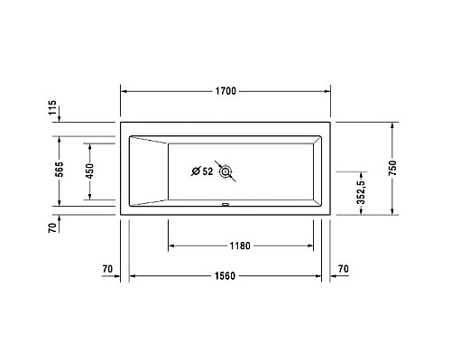 Заказать Акриловая ванна 170х75 см L Duravit Vero 700133000000000 в магазине сантехники Santeh-Crystal.ru