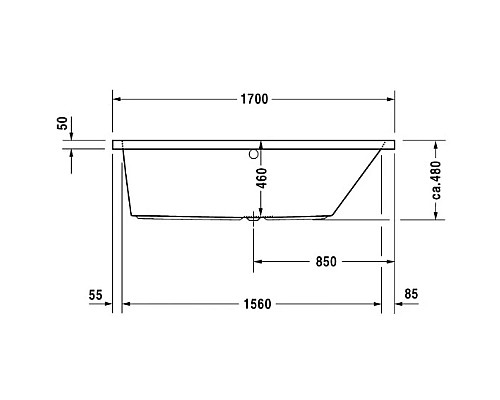 Купить Акриловая ванна 170х70 см R Duravit Vero 700132000000000 в магазине сантехники Santeh-Crystal.ru