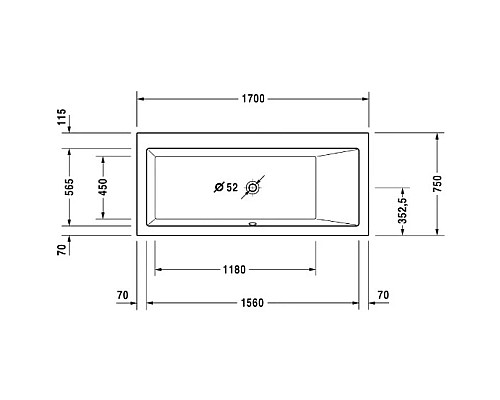 Приобрести Акриловая ванна 170х75 см R Duravit Vero 700134000000000 в магазине сантехники Santeh-Crystal.ru