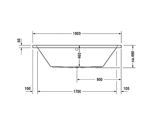 Приобрести Акриловая ванна 190х90 см Duravit Vero 700136000000000 в магазине сантехники Santeh-Crystal.ru