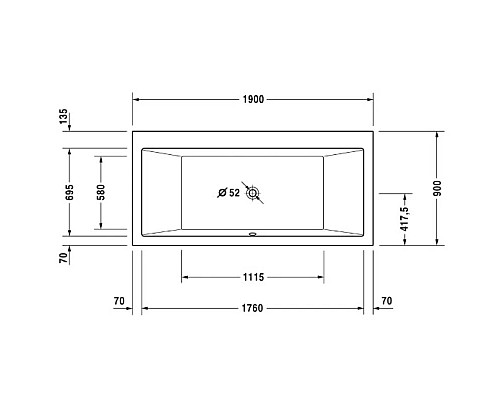 Приобрести Акриловая ванна 190х90 см Duravit Vero 700136000000000 в магазине сантехники Santeh-Crystal.ru