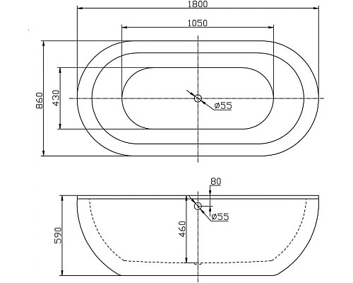 Приобрести Акриловая ванна 180х86 см BelBagno BB13-1800 в магазине сантехники Santeh-Crystal.ru