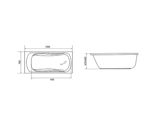 Приобрести Акриловая ванна 150х70 см 1Marka Classic 01кл1570 А в магазине сантехники Santeh-Crystal.ru