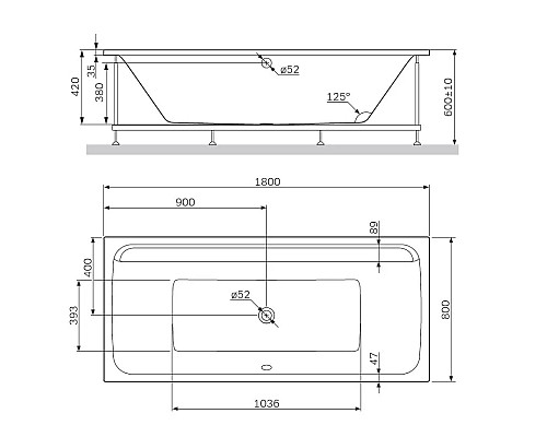 Заказать Акриловая ванна 180х80 см Am.Pm Inspire 2.0 W52A-180-080W-A в магазине сантехники Santeh-Crystal.ru