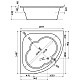 Купить Акриловая ванна 150х150 см Santek Канны 1.WH11.1.983 в магазине сантехники Santeh-Crystal.ru