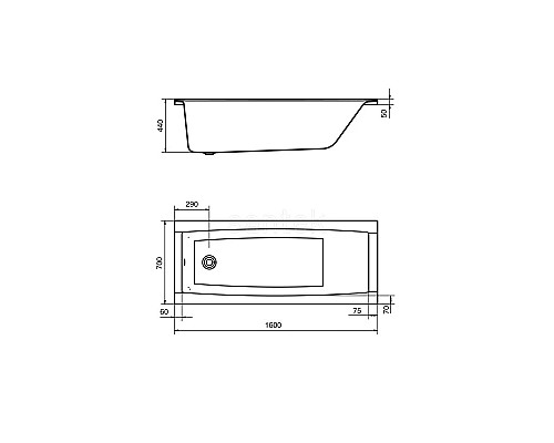 Заказать Акриловая ванна 160х70 см Santek Санторини 1.WH30.2.494 в магазине сантехники Santeh-Crystal.ru