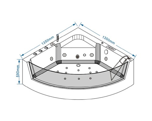 Заказать Акриловая гидромассажная ванна 135х135 см Grossman GR-13513 в магазине сантехники Santeh-Crystal.ru