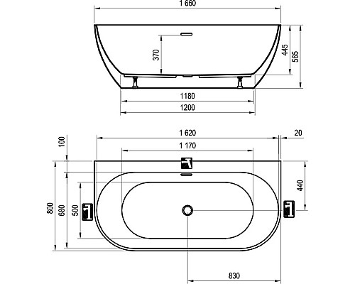 Приобрести Акриловая ванна 166x80 см Ravak Freedom W XC00100033 в магазине сантехники Santeh-Crystal.ru